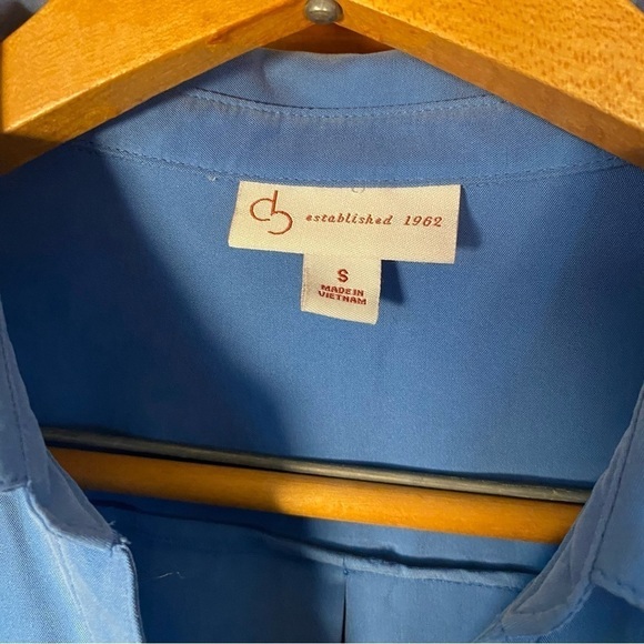 Dress Barn Blue Button-Up Blouse with Silver Accents - Picture 2 of 5